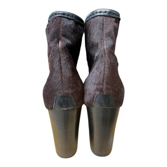 Frye Parker Moc Short Lace Up Bootie Boot Women size 8.5 Calf Hair - Picture 4 of 8